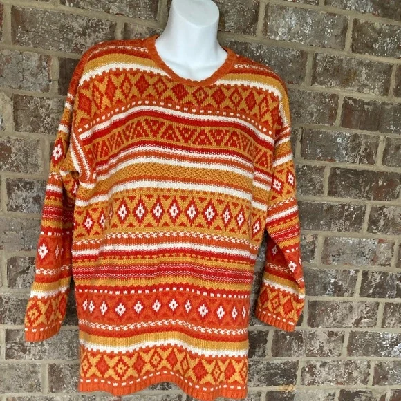 Vintage Adrienne Vittadini Sport 80% silk 20% cotton Sweater L 3/4 sleeve - Picture 2 of 10